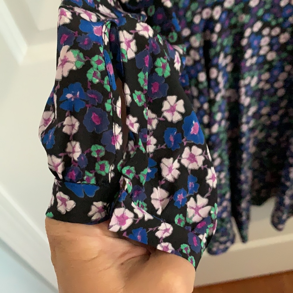 Rebecca Taylor Floral MIDI Dress with Flair Skirt - Picture 3 of 8